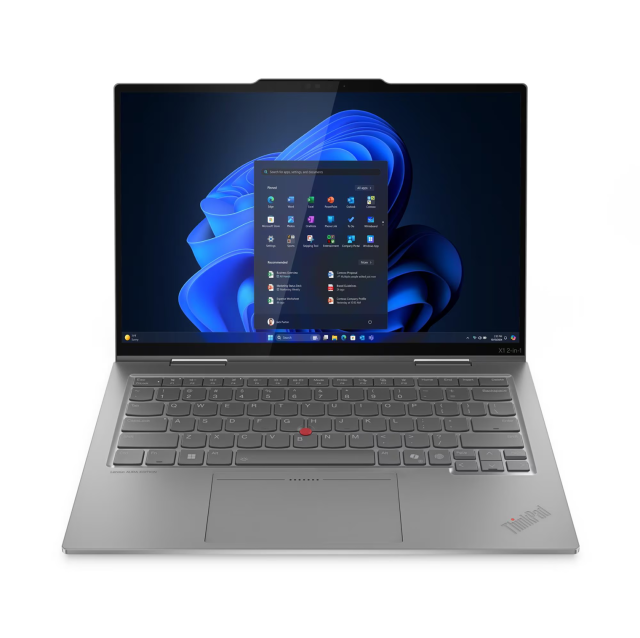 Лаптоп Lenovo ThinkPad X1 2-in-1 G10 Aura Edition, Intel Core Ultra 7 255U 12C (1.7 / 5.2 GHz, 12MB Cache), 14.0" (35.56 cm) 2.8K OLED Anti-smudge, Touchscreen, 16GB LPDDR5X, 512 GB M.2 NVMe SSD, Windows 11 Pro