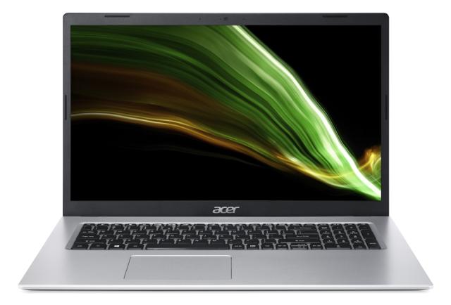 Лаптоп Acer Aspire 3, A317-53-54UM, Intel Core i5-1135G7(2.40GHz up to 4.20GHz, 8MB), 17.3'' FHD IPS, 2*4 GB DDR4, AG, HD Cam&Mic, 512GB PCIe SSD, Intel UMA, 802.11ac + BT, No OS, Silver