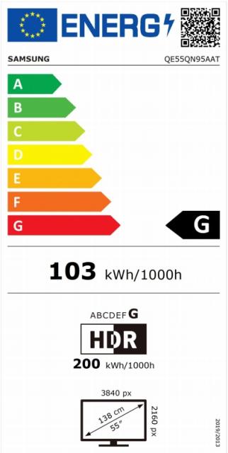 Телевизор Samsung 55" 55QN95A QLED FLAT, SMART, 4600 PQI, Quantum HDR, HDR 10+, Dolby Digital Plus, Bixby, Bluetooth, 4xHDMI, 2xUSB, NeoSlim, Tizen, Grafit