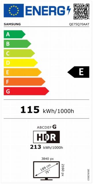 Телевизор Samsung 75" 75Q70A QLED FLAT, SMART, 3400 PQI, Dual LED, Quantum HDR, HDR 10+, Dolby Digital Plus, Bixby, Bluetooth, 4xHDMI, 2xUSB, LAN, Digital Audio, Frameless, Tizen, Black