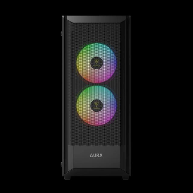 Кутия Gamdias AURA GC6 ELITE ARGB Mesh BK, Middle Tower, 1 x USB 3.0, 2 x USB 2.0,  1 x HD Audio, RGB button, ATX, mATX, Mini-ITX