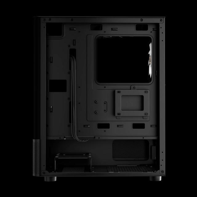 Кутия Gamdias ATLAS E2 BK, Digital Display, Curved Glass, Middle Tower, 1 x USB 3.0, 1 x USB 2.0, 1 x HD Audio, RGB button, ATX, mATX, Mini-ITX