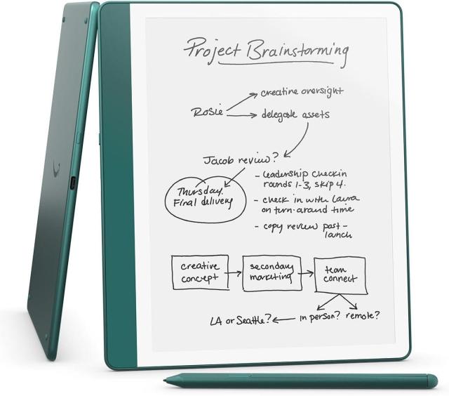 Електронна книга Amazon Kindle Scribe (2024), E-ink, Premium Pen,10.2" (25.91 cm) 300 ppi, MediaTek MT8113, 2GB RAM, 64GB Flash памет, Bluetooth, Wi-Fi, USB Type-C, зелен 