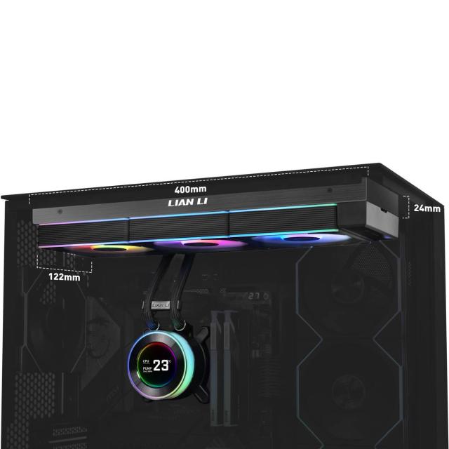 Охладител за процесор Lian Li HydroShift II LCD-C 360CL ARGB, LGA1700 / 1851, AM4 / AM5, Черен