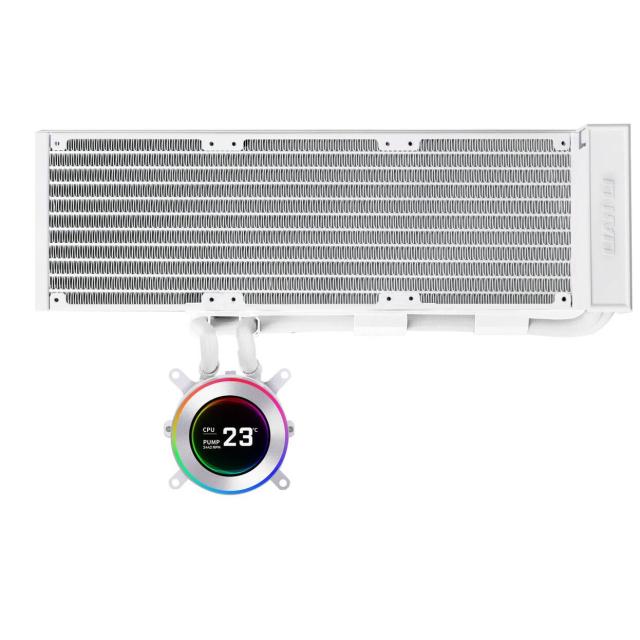 Охладител за процесор Lian Li HydroShift II LCD-C 360 Fanless ARGB, LGA1700 / 1851, AM4 / AM5, Бял