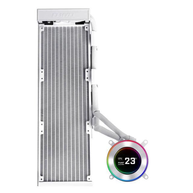 Охладител за процесор Lian Li HydroShift II LCD-C 360 Fanless ARGB, LGA1700 / 1851, AM4 / AM5, Бял