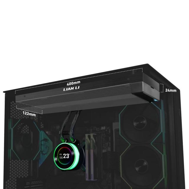 Охладител за процесор Lian Li HydroShift II LCD-C 360 Fanless ARGB, LGA1700 / 1851, AM4 / AM5, Черен