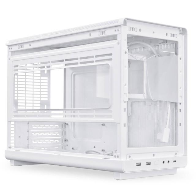 Кутия Lian Li DAN A3 Wood Edition White, Micro Tower, 2x USB 3.0, 1x USB 3.1 TYPE-C, 1x Audio, Tempered Glass, M-ATX / ITX