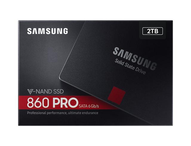 Твърд диск Samsung SSD 860 PRO 2TB Int. 2.5" SATA III, V-NAND 2-bit MLC, MJX Controller, 256-bit Encryption, Read 560 MB/s Write 530 MB/s, Cache Memory 2GB DDR4