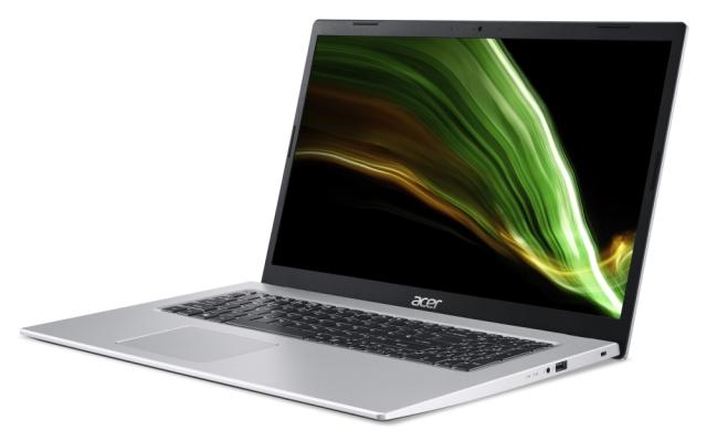 Лаптоп Acer Aspire 3, A317-53-3926, Intel Core i3-1115G4(3.00GHz up to 4.10GHz, 6MB), 17.3'' FHD IPS, 8GB DDR4 (1 slot free), AG, HD Cam&Mic, 256GB PCIe SSD,  Intel UMA, 802.11ac + BT, No OS, Silver