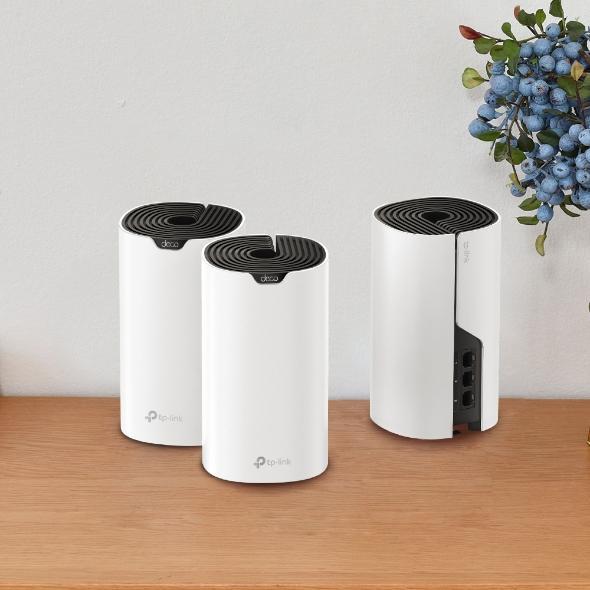 Мрежови комплект Mesh TP-Link Deco S7 AC1900 (3 pack), 1900Mbps, 2.4GHz (600 Mbps), 5GHz (1300Mbps), Wireless AC, 3x Gigabit Ethernet Ports (WAN/LAN)