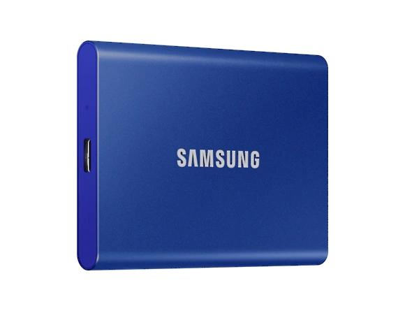 Външен диск Samsung Portable SSD T7 1TB, USB 3.2, Read 1050 MB/s Write 1000 MB/s, Indigo Blue