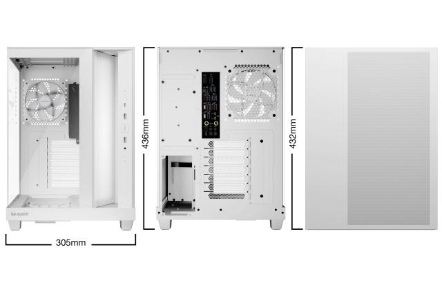 Кутия be quiet! LIGHT BASE 500 LX White, Middle Tower, 1x USB Type-C, 2x USB 3.2, ATX / mATX / Mini-ITX