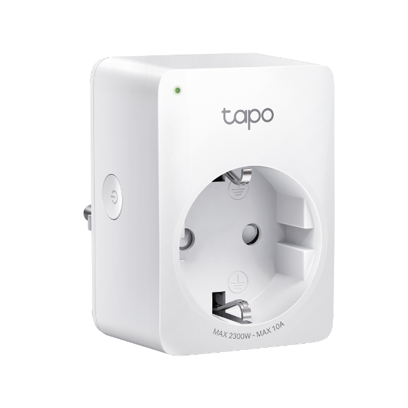 Смарт контакт TP-LINK TAPO P100, 10A, 2300W, 2.4Ghz, задаване на график, таймер