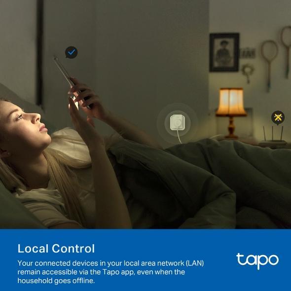 Смарт контакт TP-LINK TAPO P100, 10A, 2300W, 2.4Ghz, задаване на график, таймер