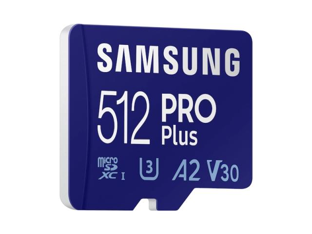 Карта памет Samsung 512GB Micro SD PRO Plus + Reader, Class10, Read 160MB/s - Write 120MB/s