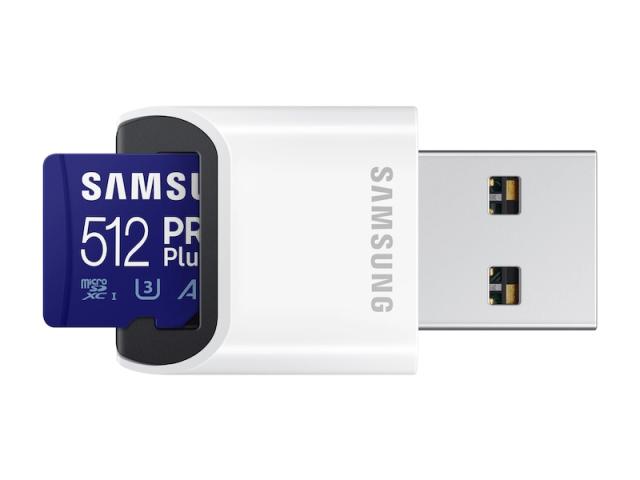 Карта памет Samsung 512GB Micro SD PRO Plus + Reader, Class10, Read 160MB/s - Write 120MB/s