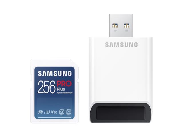 Карта памет Samsung 256GB SD PRO Plus + Reader, Class10, Read 160MB/s - Write 120MB/s