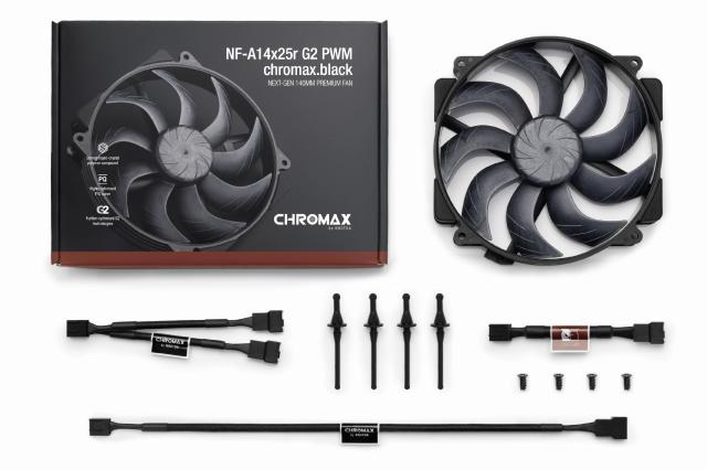 Вентилатор Noctua NF-A14x25r G2 PWM chromax.black, 140mm, 4 pin PWM