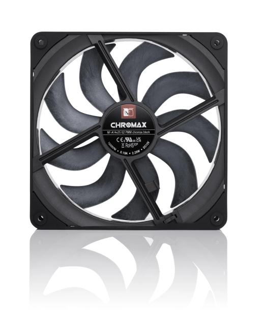 Вентилатор Noctua A14x25 G2 PWM chromax.black, 140mm, 4 pin PWM