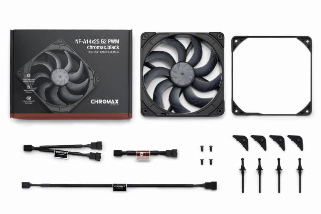 Вентилатор Noctua A14x25 G2 PWM chromax.black, 140mm, 4 pin PWM