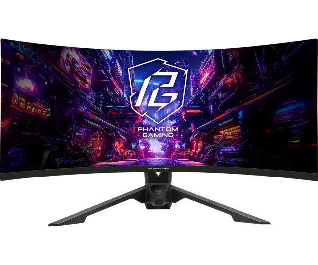 Монитор ASRock PG34QRT2B, 34" (86.36cm) Curved WQHD VA Anti-Glare Display, 180Hz, 1ms, 500 cd/m2, DisplayPort, HDMI, USB
