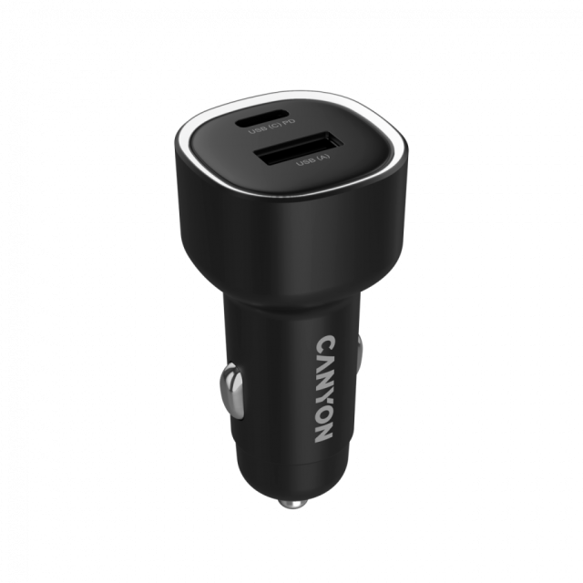 Зарядно устройство CANYON OnDrive 48 PD, 48W, USB-A+USB-C, Black