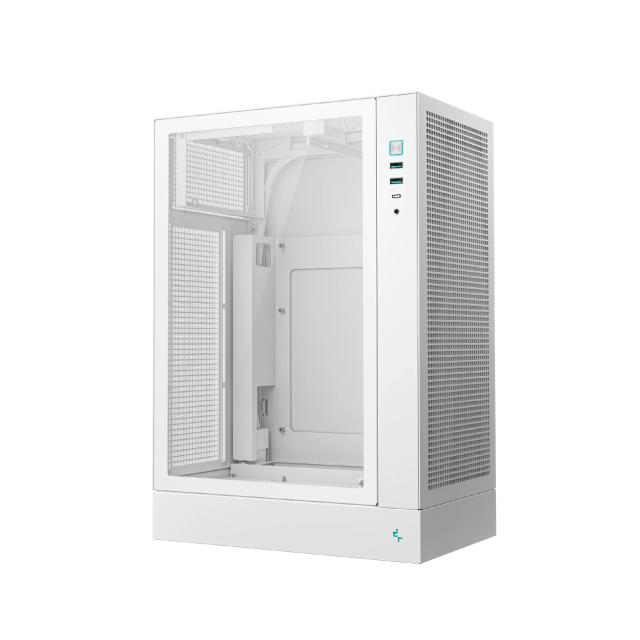 Кутия за компютър DeepCool CH170 PLUS WH, Mini Tower, 1 x USB Type-C 3.2, 2 x USB 3.0, 1 x HD Audio, mATX, Mini-ITX