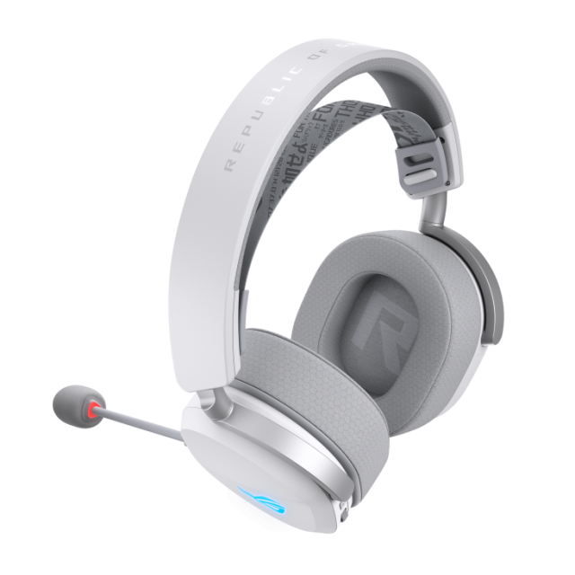 Геймърски безжични слушалки ASUS ROG Pelta White, Aura Sync RGB, Bluetooth/Wireless, USB-C