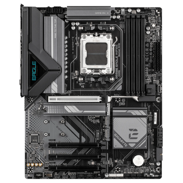 Дънна платка GIGABYTE B650E EAGLE WF6E, AM5, 4 x DDR5, 3 x M.2, 4 x SATA 6Gb/s, Wi-Fi 6E+BT, HDMI, DP, ATX 