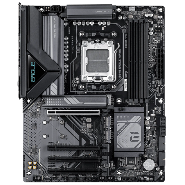 Дънна платка GIGABYTE B840 EAGLE WF6E, AM5, 4 x DDR5, 3 x M.2, 4 x SATA 6Gb/s, Wi-Fi 6E+BT, HDMI, DP. ATX 