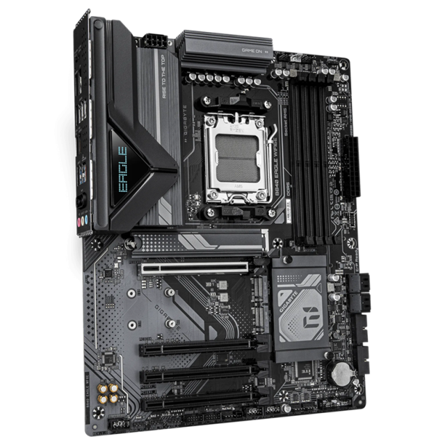 Дънна платка GIGABYTE B840 EAGLE WF6E, AM5, 4 x DDR5, 3 x M.2, 4 x SATA 6Gb/s, Wi-Fi 6E+BT, HDMI, DP. ATX 