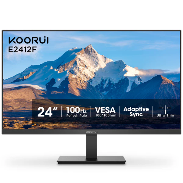 Монитор KOORUI E2412F, 24" (60.96 cm) FHD VA Display, 100Hz, 1ms(GtG), 3000:1, 250 cd/m², VGA, HDMI
