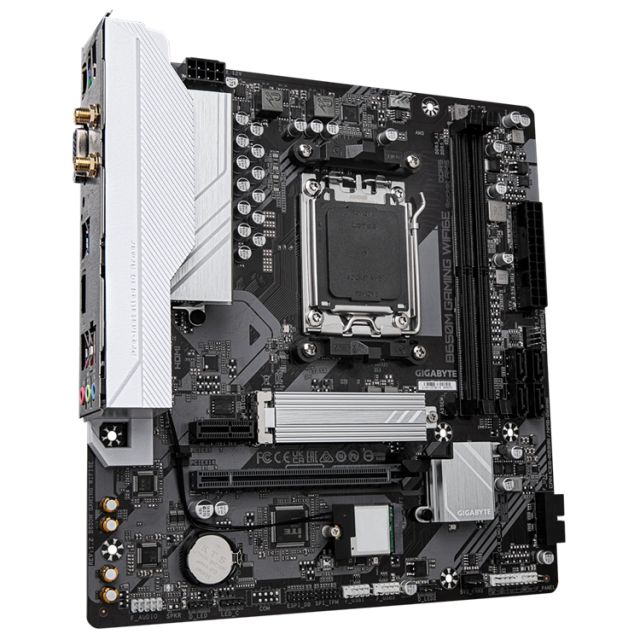 Дънна платка GIGABYTE B650M GAMING WIFI6E, AM5, 4 x DDR5, 1 x M.2, 4 x SATA 6Gb/s, Wi-Fi 6E+BT, VGA, HDMI, ATX 