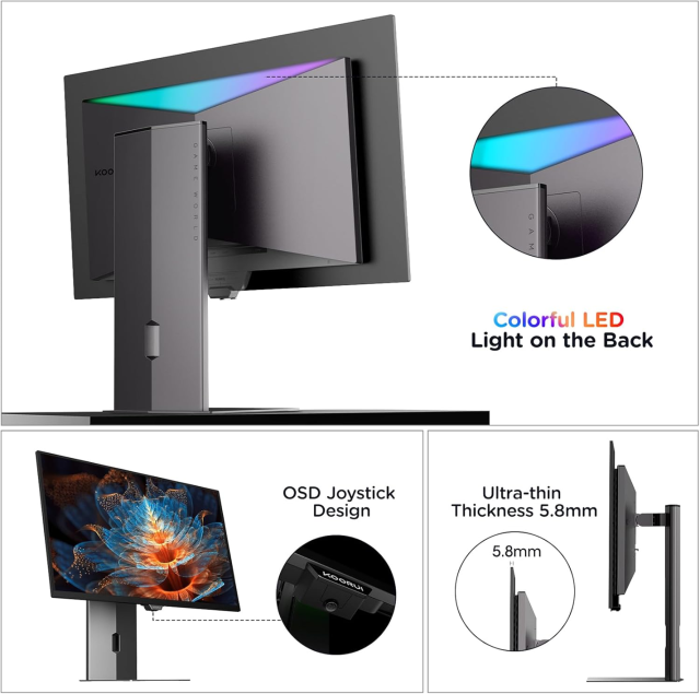 Монитор KOORUI S2721XO, 27.0" (68.58 cm) QHD OLED Display, 240Hz, 0.03ms, 1000:1, 280 cd/m², HDMI, DP