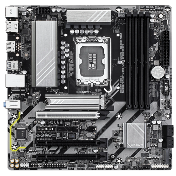 Дънна платка GIGABYTE B860M DS3H, LGA1851, 4 x DDR5, 2 x m.2 Socket 3, 4 x SATA 6Gb/s, HDMI, DP, MicroATX