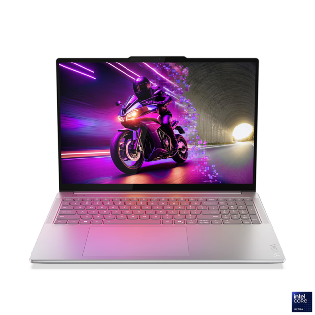 Лаптоп Lenovo Yoga Pro 9 16IAH10, Intel Core Ultra 9 285H 16C (2.7 / 5.4 GHz, 24MB Cache), 16.0" (40.64 cm) 3.2K OLED Touchscreen Display, NVIDIA GF RTX 5070 8GB GDDR7 DLSS 4, 64GB LPDDR5X, 2 x 1TB M.2 NVMe SSD, Windows 11 Home