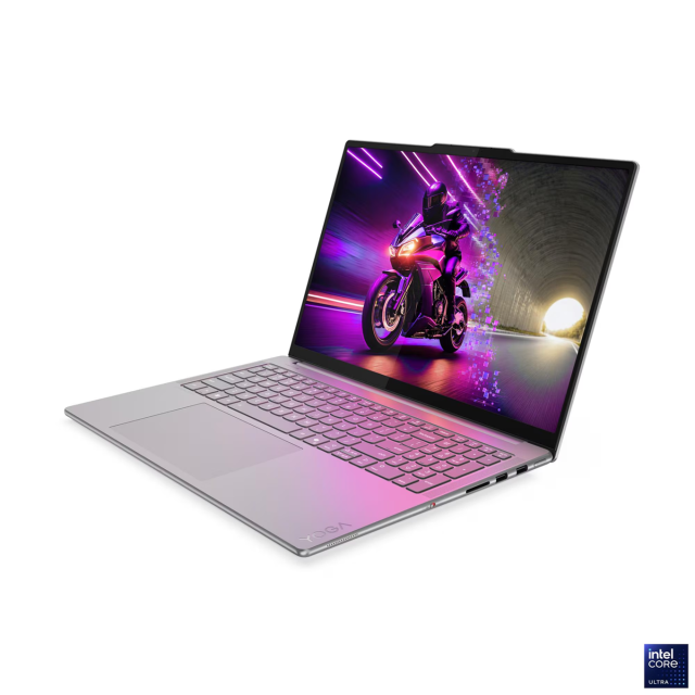Лаптоп Lenovo Yoga Pro 9 16IAH10, Intel Core Ultra 9 285H 16C (2.7 / 5.4 GHz, 24MB Cache), 16.0" (40.64 cm) 3.2K OLED Touchscreen Display, NVIDIA GF RTX 5070 8GB GDDR7 DLSS 4, 64GB LPDDR5X, 2 x 1TB M.2 NVMe SSD, Windows 11 Home