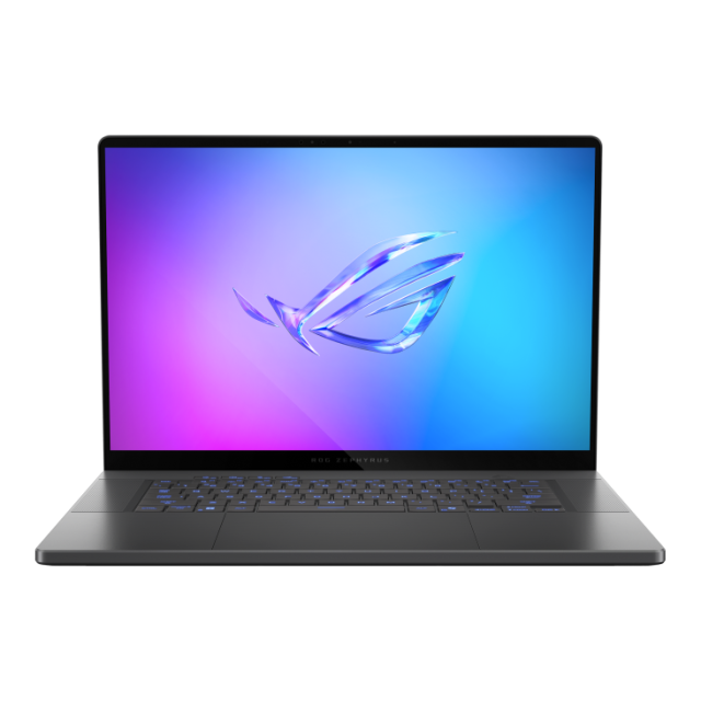 Лаптоп ASUS ROG Zephyrus G16 GU605CW-QR092X, Intel Core Ultra 9 285H 16C (2.7 / 5.4 GHz, 24MB Cache), 16.0" (40.64 cm) WQXGA OLED, NVIDIA RTX 5080 16GB GDDR7 DLSS 4, 64GB DDR5, 2 TB M.2 NVMe SSD, Windows 11 Pro