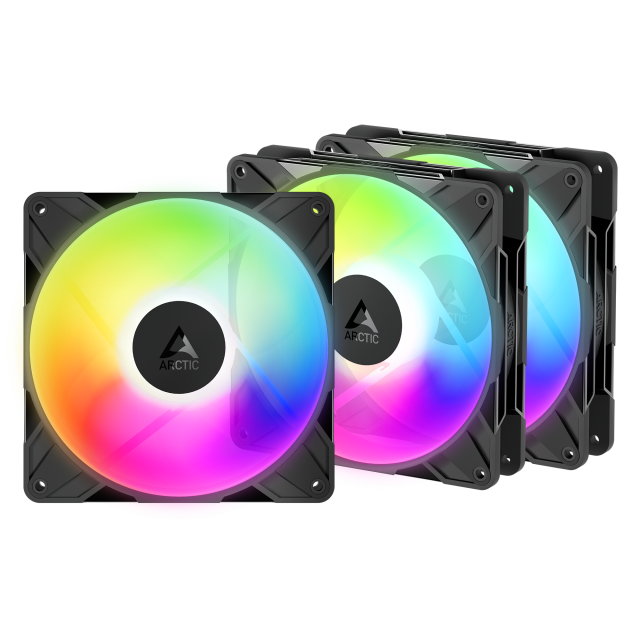 Комплект вентилатори 3-Pack ARCTIC P14 Pro Reverse A-RGB 140mm PWM, 4-Pin (PWM) / 3-Pin ARGB