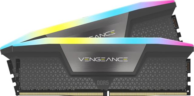 Памет Corsair Vengeance Gray RGB 64GB (2x32GB) DDR5 5600MHz, CL40, 1.25 V 