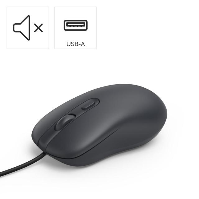 Мишка HAMA CM-200, Silent, оптична (2000dpi), 4 бутонна, USB