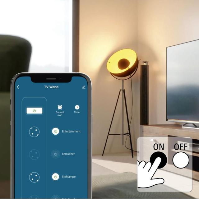 Смарт разклонител HAMA Wi-Fi  2.4Ghz, 4 гнезда, 4xUSB, 1.7 m, бял