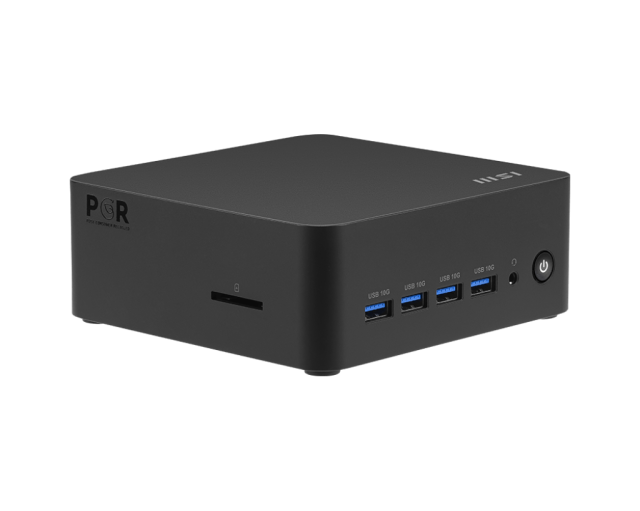 Компютър MSI Cubi Z AI 8M-006BEU, AMD Ryzen 7 8845HS 8C (3.8 / 5.1 GHz, 16MB Cache), AMD Radeon 780M, no RAM (DDR5 SODIMM), no Storage (M.2 SSD), Free DOS