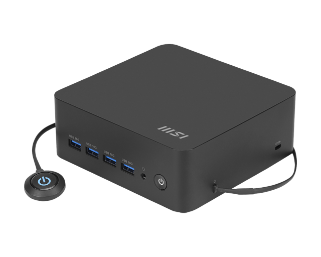 Компютър MSI Cubi Z AI 8M-006BEU, AMD Ryzen 7 8845HS 8C (3.8 / 5.1 GHz, 16MB Cache), AMD Radeon 780M, no RAM (DDR5 SODIMM), no Storage (M.2 SSD), Free DOS