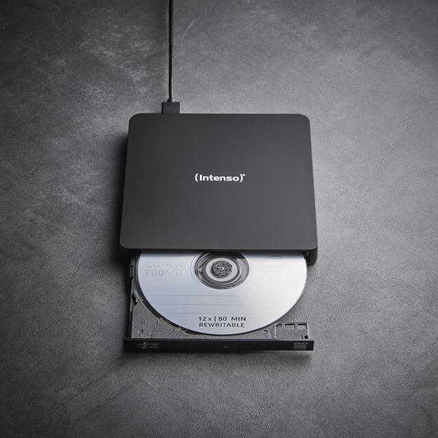 Външно DVD записващо устройство Intenso Slim EOD400D, USB 3,2, черно