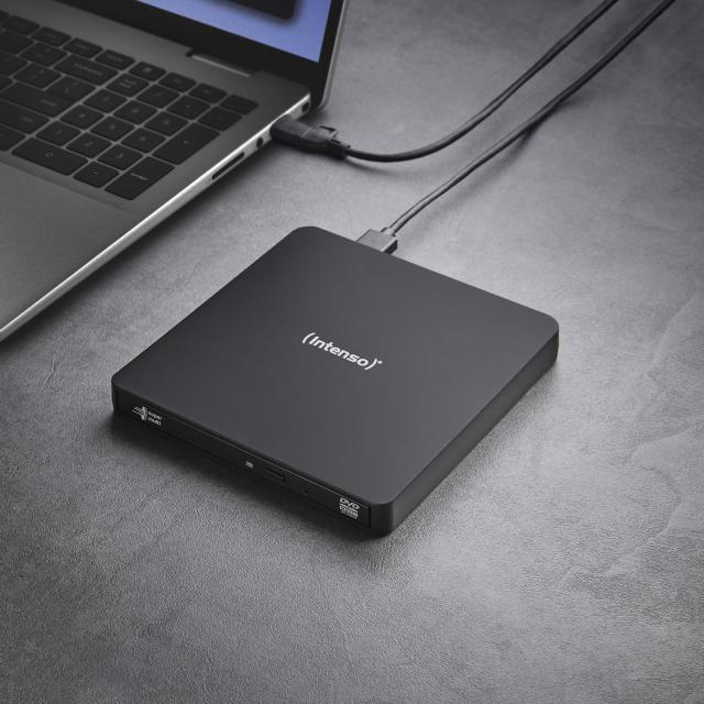 Външно DVD записващо устройство Intenso Slim EOD400D, USB 3,2, черно