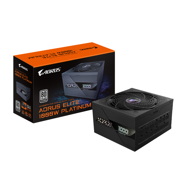Захранване Gigabyte AORUS ELITE P1000W, Active PFC, ATX 3.1/PCIe 5.1, 80 PLUS Platinum, Full Modular