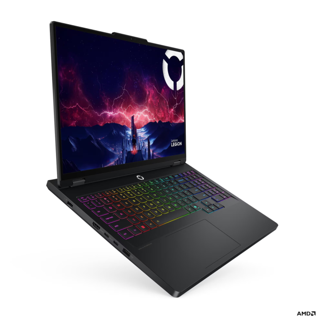 Лаптоп Lenovo Legion Pro 5 16AFR10, AMD Ryzen 9 9955HX 16C (2.5 / 5.4 GHz, 64MB Cache), 16.0" (40.64 cm) WQXGA OLED, 165Hz, NVIDIA GF RTX5070 8GB GDDR7 DLSS 4, 32GB DDR5, 1TB M.2 NVMe SSD, Free DOS