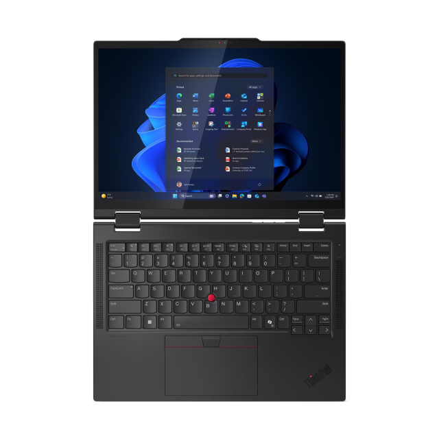 Лаптоп Lenovo ThinkPad T14s 2-in-1 G1, Intel Core Ultra 7 255U 12C (1.7 / 5.2 GHz, 12MB Cache), 14.0" (35.56 cm) WUXGA IPS Anti-reflection, Touchscreen, Intel Graphics 4 Core, 32GB LPDDR5x, 1TB M.2 NVMe SSD, Windows 11 Pro